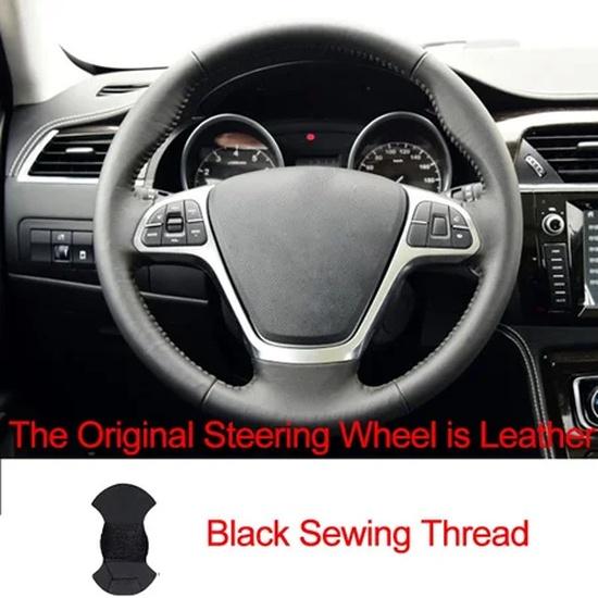 Hand Sewing Car Steering Wheel Cover Wrap For Zotye T600 2014 2015 2016 2017 Braid On the Steering Wheel Auto Car Accessories