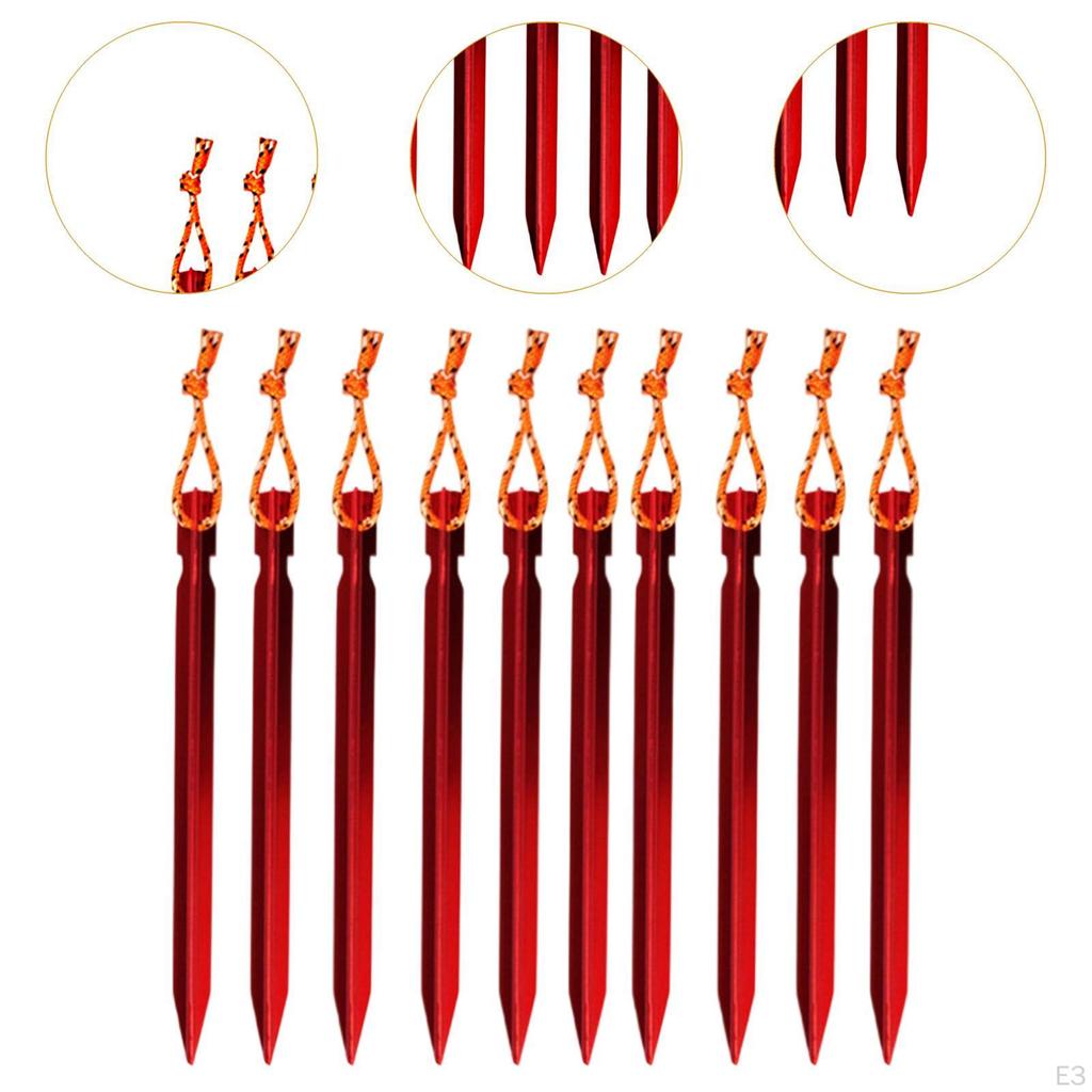 10 Stück Zeltpflöcke Strandheringe Aluminium Robustes Metall Boden für Überdachungen