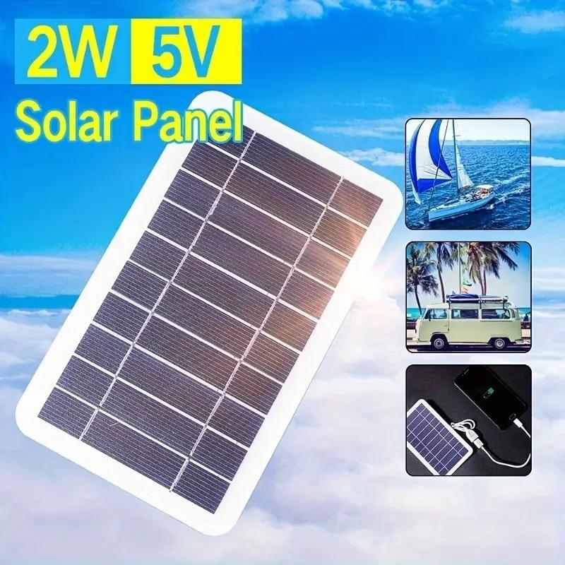 5V 2W USB Solar Panel Outdoor Hiking Waterproof Camping Portable Battery Mobile Power Battery Solar Mobile Phone Charger