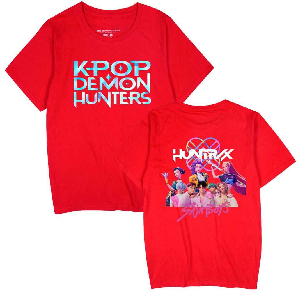 KPop Demon Hunters T Shirt Men Women Crewneck Short Sleeve Streetwear T-shirt New Cartoon Clothes Tops