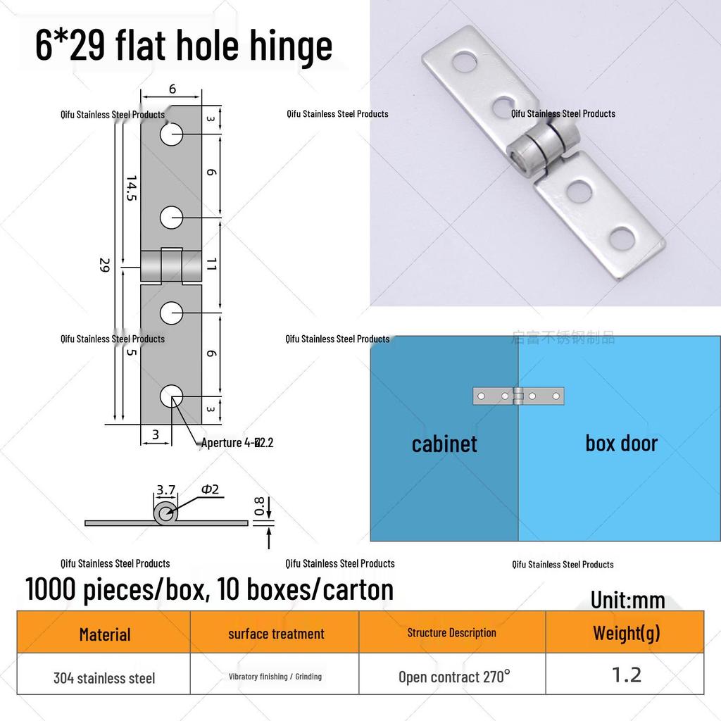 304 Stainless Steel Mini Hinge for Small Cabinets, Jewelry Boxes, and Crafts