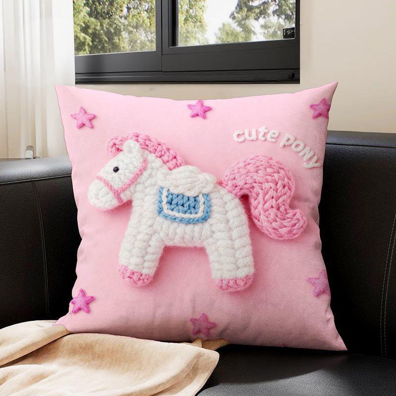 Woolen Pony Throw Pillow Headboard Cushion Home Cushion Office Nap Pillow Sofa Pillow