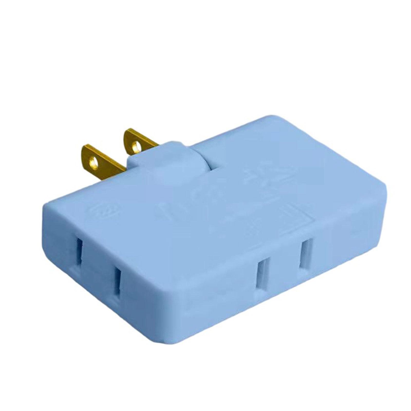 Multiple Device Power Adapter 2Pin to 3 Prong/2 Prong Conversion Plug Socket Portable Converter for Workstations Trip синий