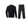 Li Ning Comfortable Striped Long Sleeve Crew Neck Top And Loose Fit Long Pants Casual Sports Set Unisex Sets YYKU143-1+-AWDU915-1