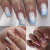Long Square Fake Nials Gold Crystal Press On Nails New False Nails  Women Girls