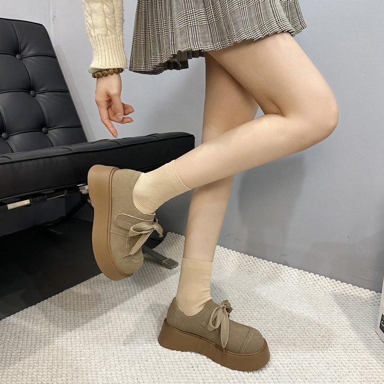 [Ushilai] Retro Platform Loafers Women's Spring 2025 New Fashion Casual Versatile British Single Shoes