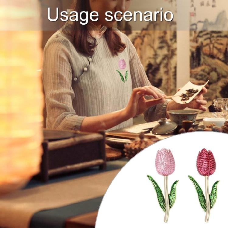 Vibrant Enamel Tulips Brooch Stylish Metal Art Multi Purpose Decoration For Women Fashionable Everyday Jewelry