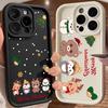 Coque For Iphone 15 13 17 16 Case Christmas Snowman Elk Cute For IPhone 17Air 11 13 12 16 Pro Max 14 Plus Shockproof Phone Cover