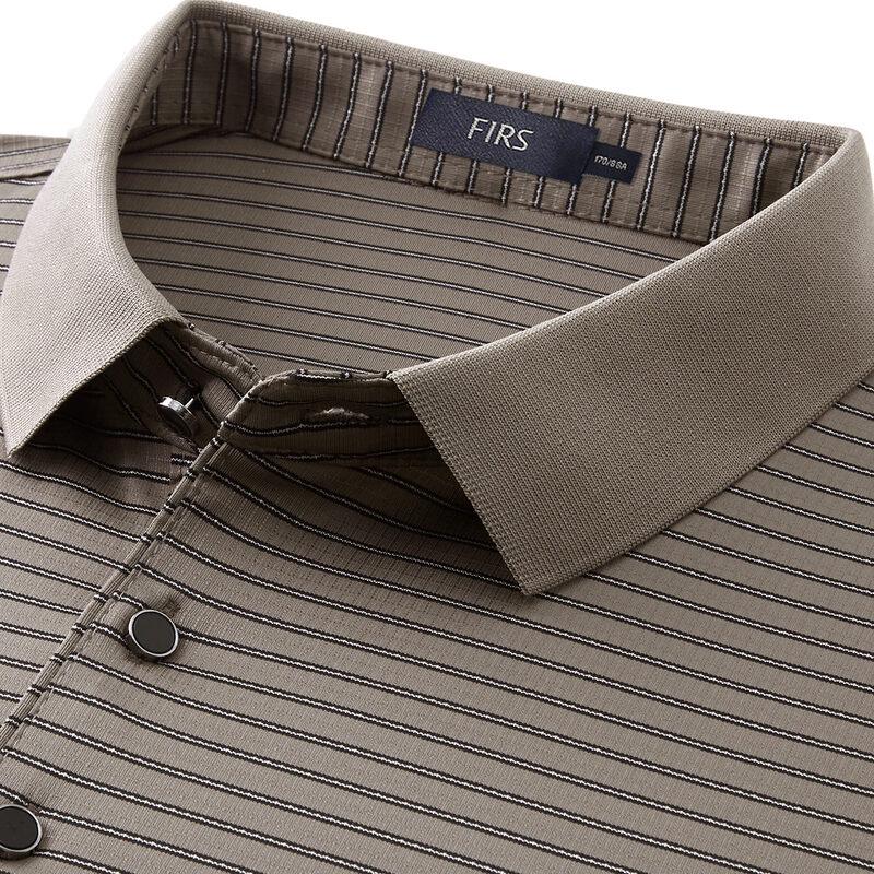 FIRS Men's Breathable Striped Business Casual Polo Shirt