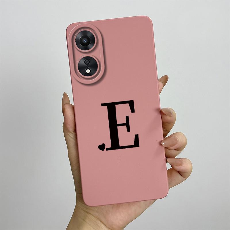For OPPO A78 5G Case For oppo a78 5G Phone Case CPH2483 CPH2495 Cover Cute Initial Letters Square Silicone Shockproof Back Cover