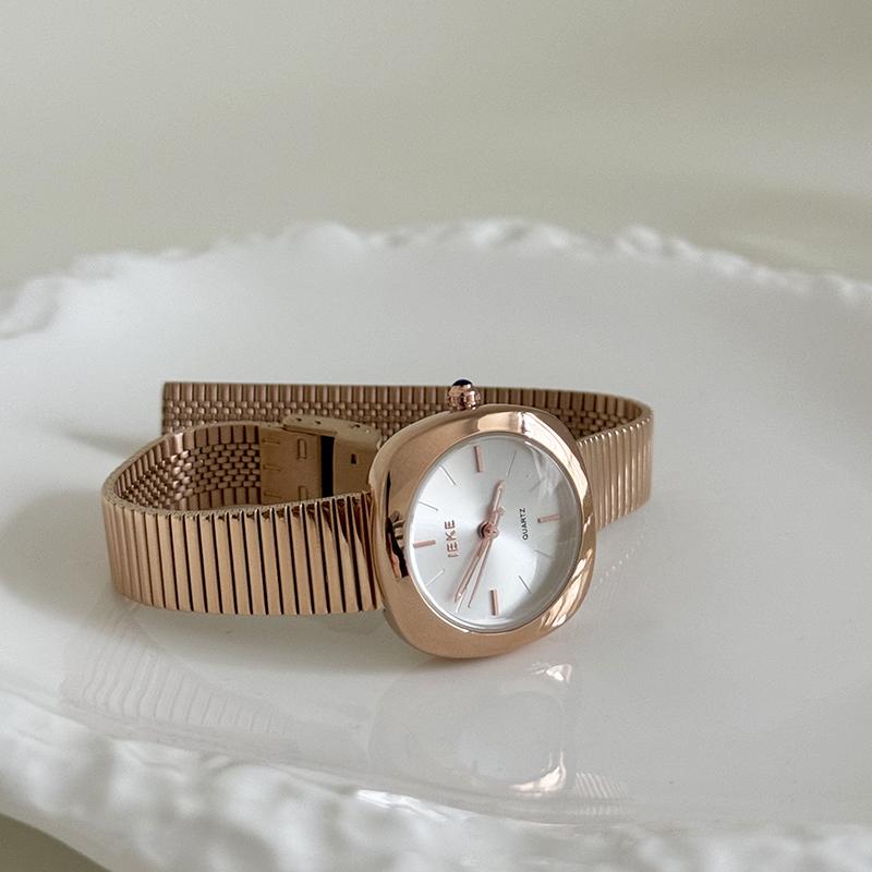Women'S Watch, Original Korean Style, Simple Steel Strap, Elegant Design, Perfect Gift For Ladies, High-Quality Luxury Watch.