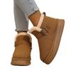 Women's Thick-Soled Buckle-Fastened Fleece-Lined Snow Boots 2025 Winter New Arrival Waterproof Warm Short Boots Slip-On Cotton Boots