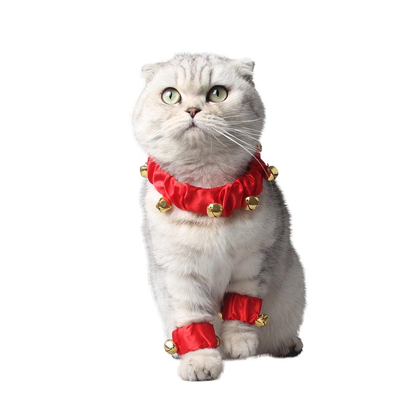 1 Set Cute Adjustable Day Dog and Cat Collar Necklace with Bell Pet accessories Party Set Decoration