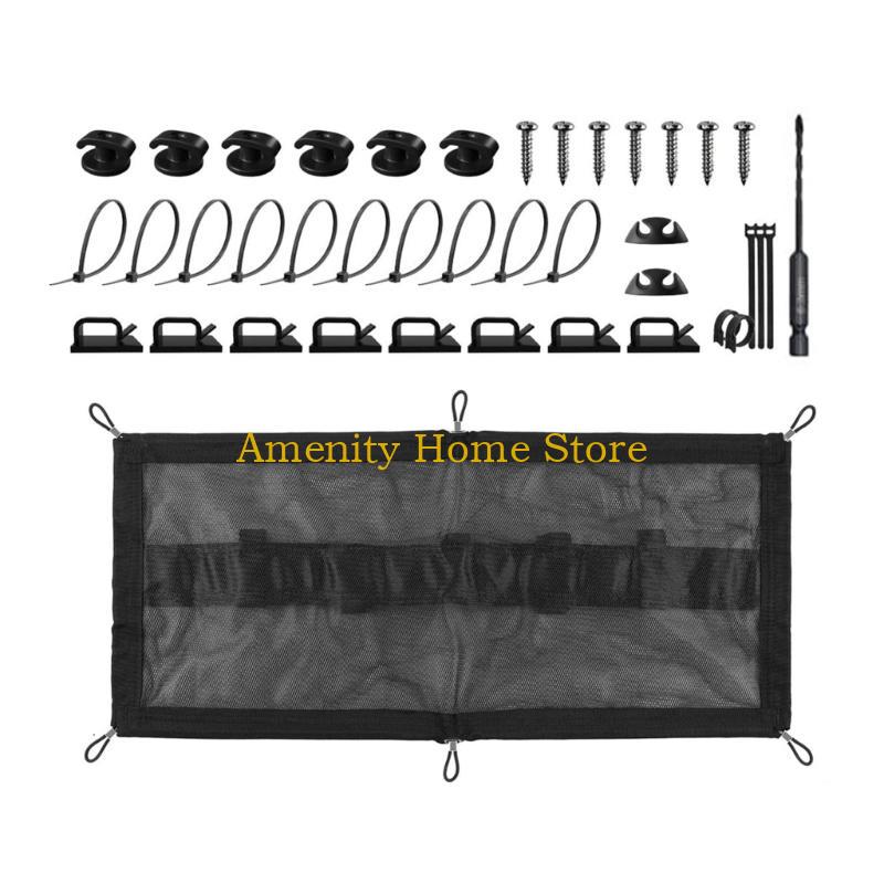 F26C Under Desk Cable Management Pocket Efficient Under Desk Wire Organizers Storage Holder for Secure and Neat Spaces