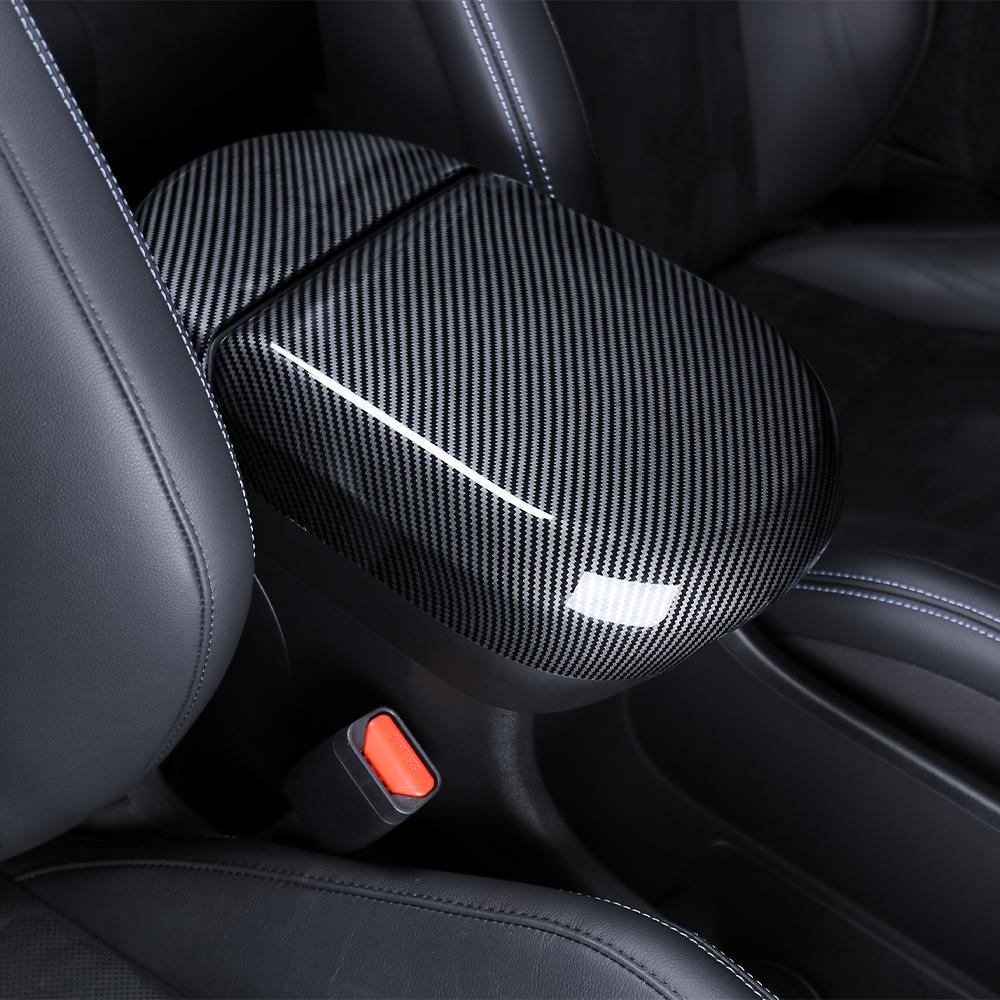 Carbon Fiber Style Central Armrest Pad ABS Decoration Cap Cover For Hyundai IONIQ 5 N 2024 LHD RHD Accessories