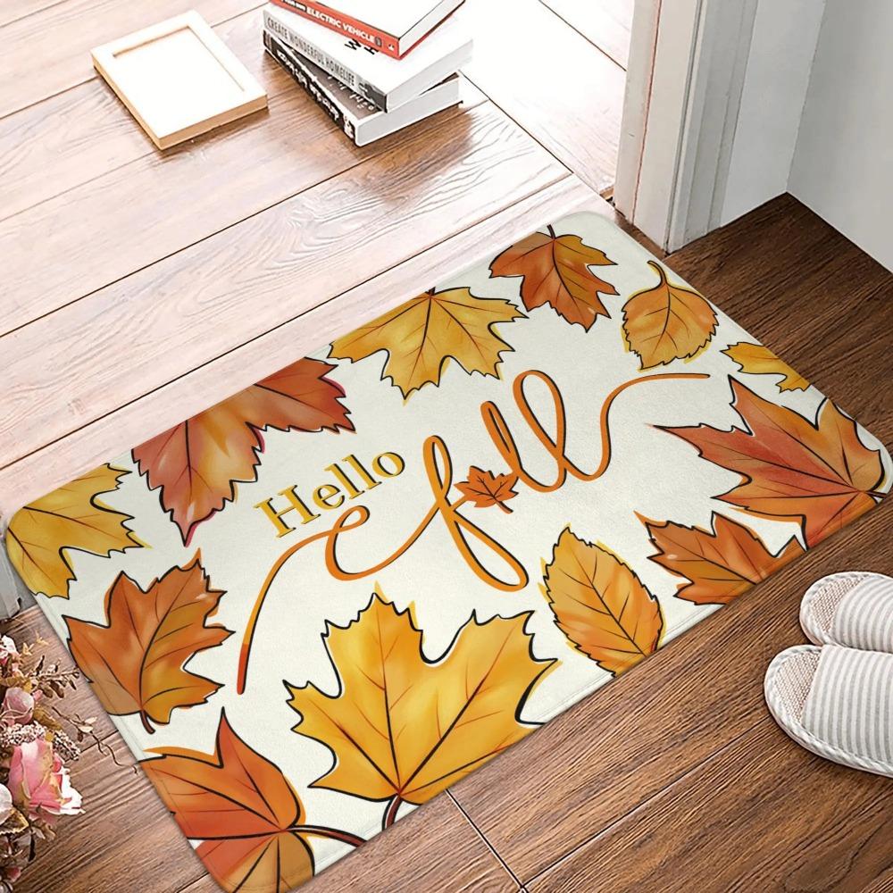 Autumn Leaf Themed Door Mat with Anti Slip Properties Easy To Clean Home Decoration Can Be Placed At Entrance of The Bathroom
