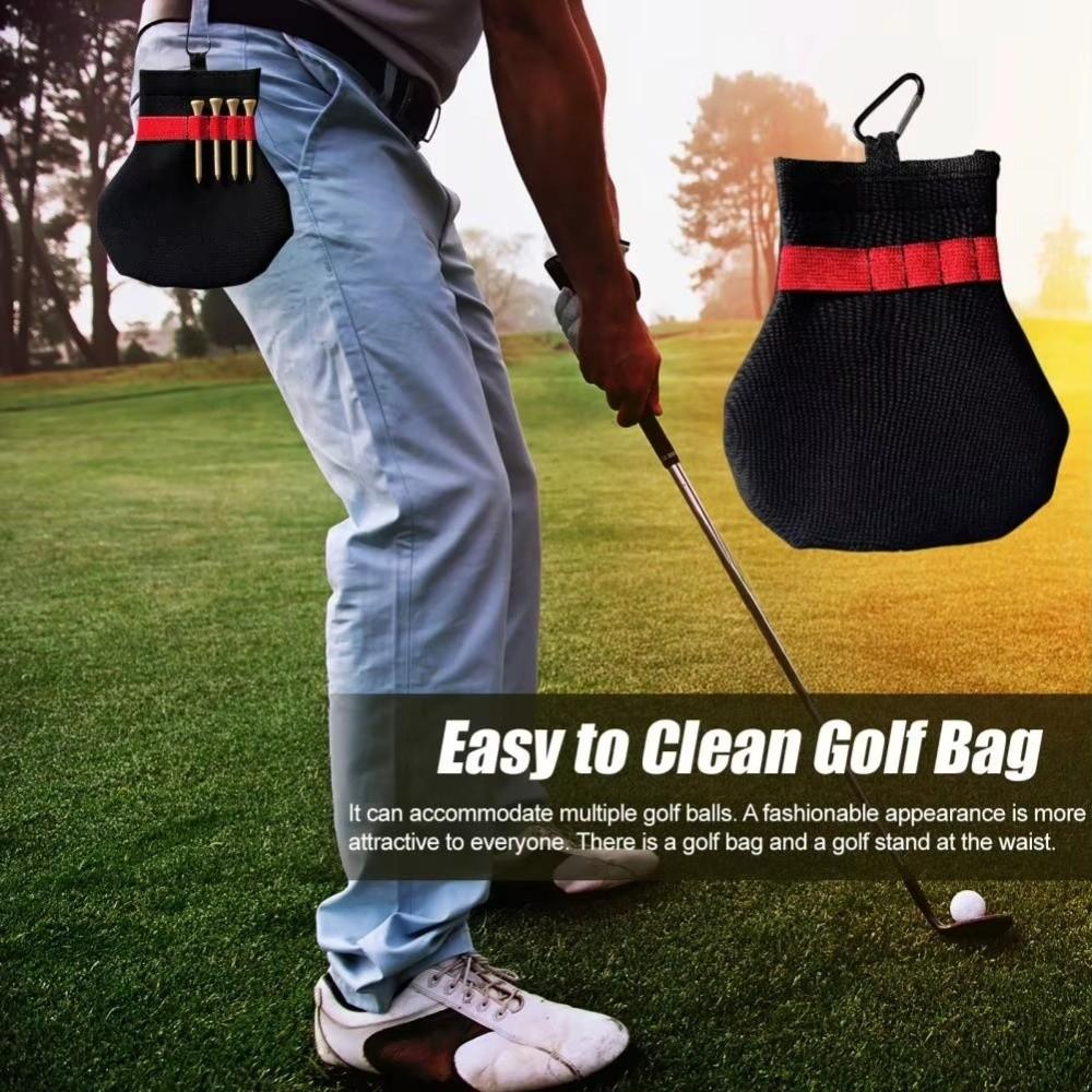 Sports Accessories Terylene Golf Ball Pouch Metal Clip Spacious Golf Ball Tee Holder Golf Accessories Golf Practice