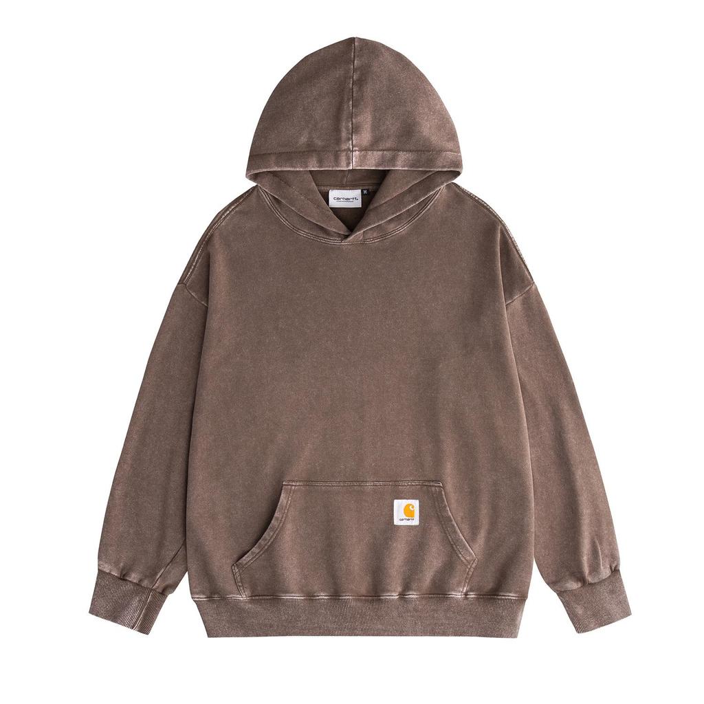 Carhartt 2025 Pánská vypraná mikina s kapucí na zip a tepláky - Retro volný střih