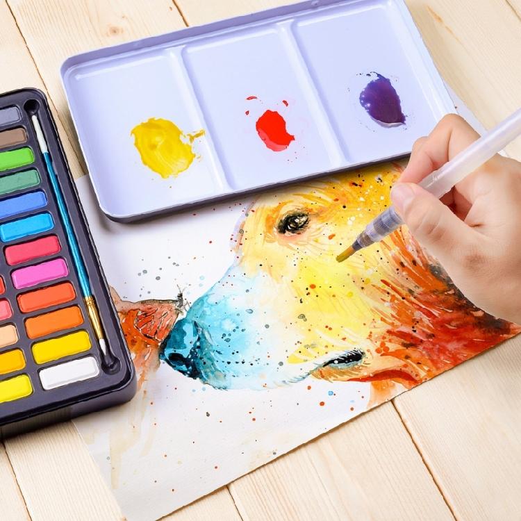 Künstler-Aquarellmalset 36 Farben feste Aquarellfarbe mit Wasserpinsel für Kinder Erwachsene Skizzieren Malen