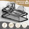 2Pcs Stainless Steel Bathroom Shelf Set Wall Mounted Storage Rack Draining Shelf for Shower Organizer