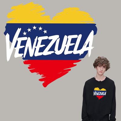 Heat Transfer Sticker Venezuela Heart Thermal Press Diy A-Level Washable Vinyl Hoodies Tops Clothing Stickers