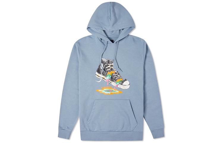 Толстовка-пуловер унисекс Converse с принтом, утепленная флисом, винтажно-синяя 10022937-A03 S