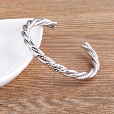 

Nidin Top Quality Unique Design Twisted Cable Wire Bangle Fashion Gold Plated Cuff Bracelet Party Birthday Adjustable Jewelry 56-58mm