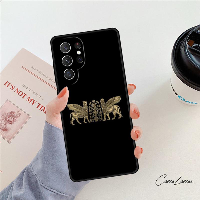 Lamassu Assyrian Winged Lion phone case For Samsung Galaxy S24 S25 S23 S22 Ultra Note 10 20 Plus S20 S21 FE Cover