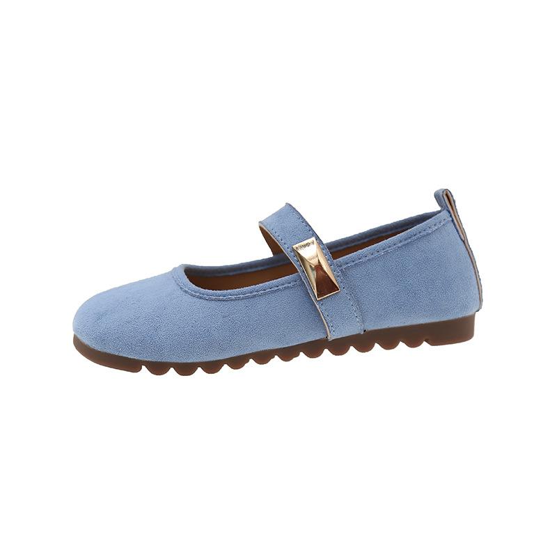 Retro Shallow Mouth Single Shoes Women's 2025 Spring with Skirt Soft Sole Yellow Flat Bottom Mary Jane Beautiful Single Shoes