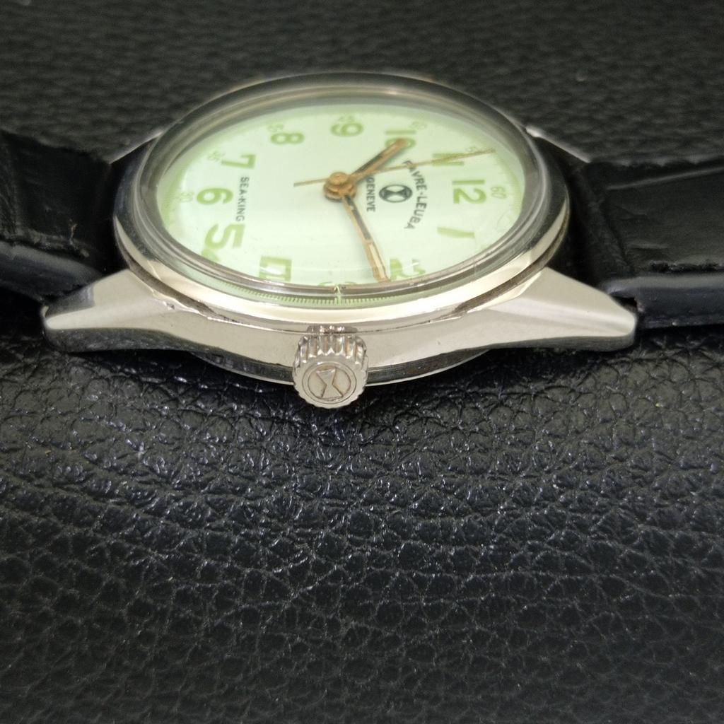FAVRE LEUBA SEA KING VINTAGE HAND-WINDING SWISS MENS SIGN CASE WATCH A702021-5 R208-a702021