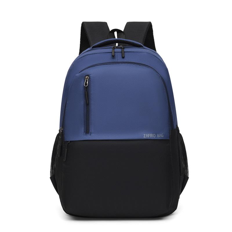 

Thickened air cushion shockproof and water-proof backpack men s laptop bag commuter simple color matching backpack 32*17*47cm синій