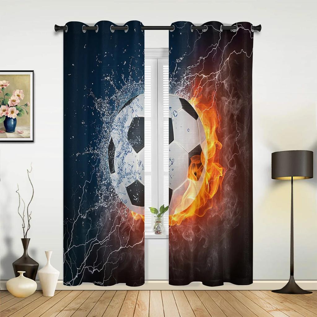 Fotbollsplan Design Gröna Gardiner för Sovrum Vardagsrum Draperier Kök Barnrum Fönstergardin Heminredning