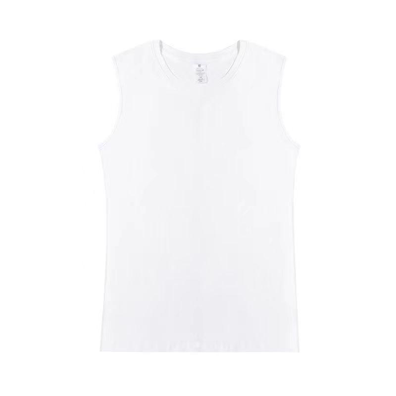 Heren 2026 Zwaar Katoenen Vest - Koreaanse Stijl Trendy Mouwloos T-shirt, Effen Kleur Casual Basislaag
