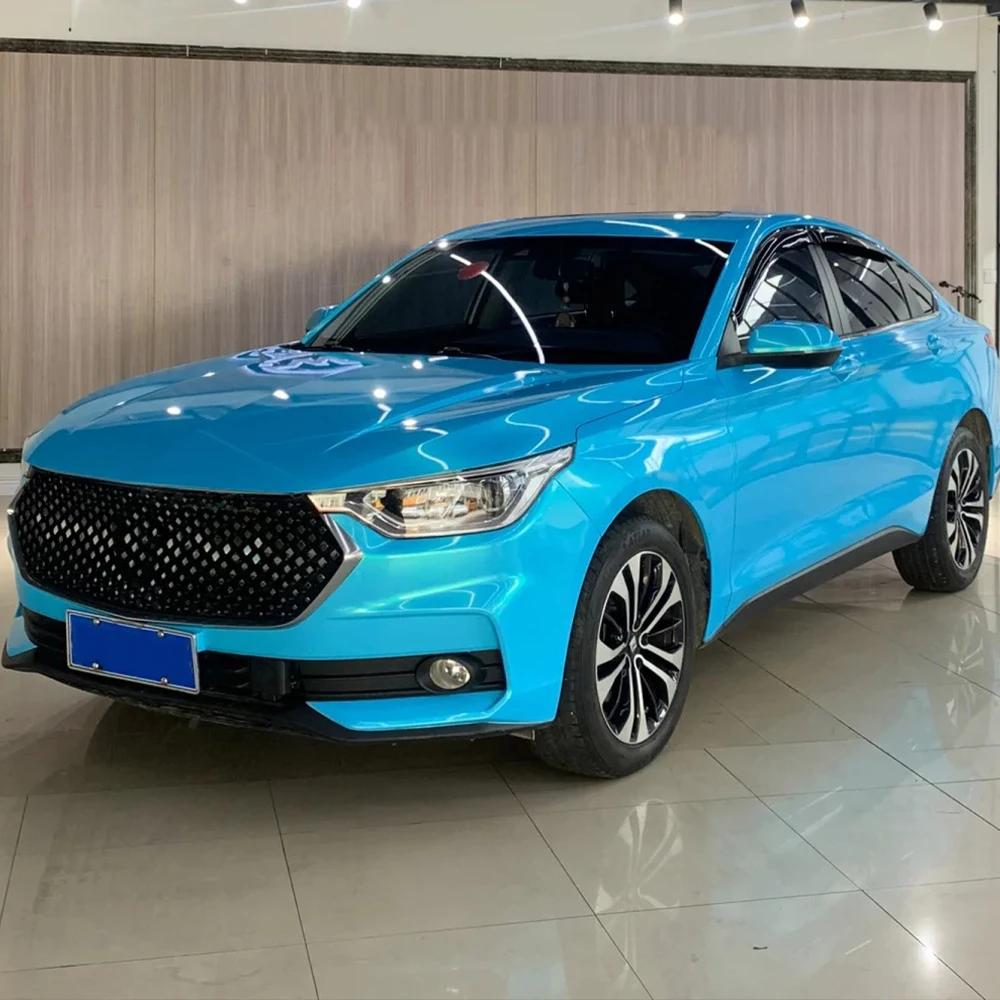 Car Wrap Vinyl Film Multicolored Coral Sky Blue Color Change Stickers PET Bubble Free Auto Self Adhesive Sticker Car Accessories