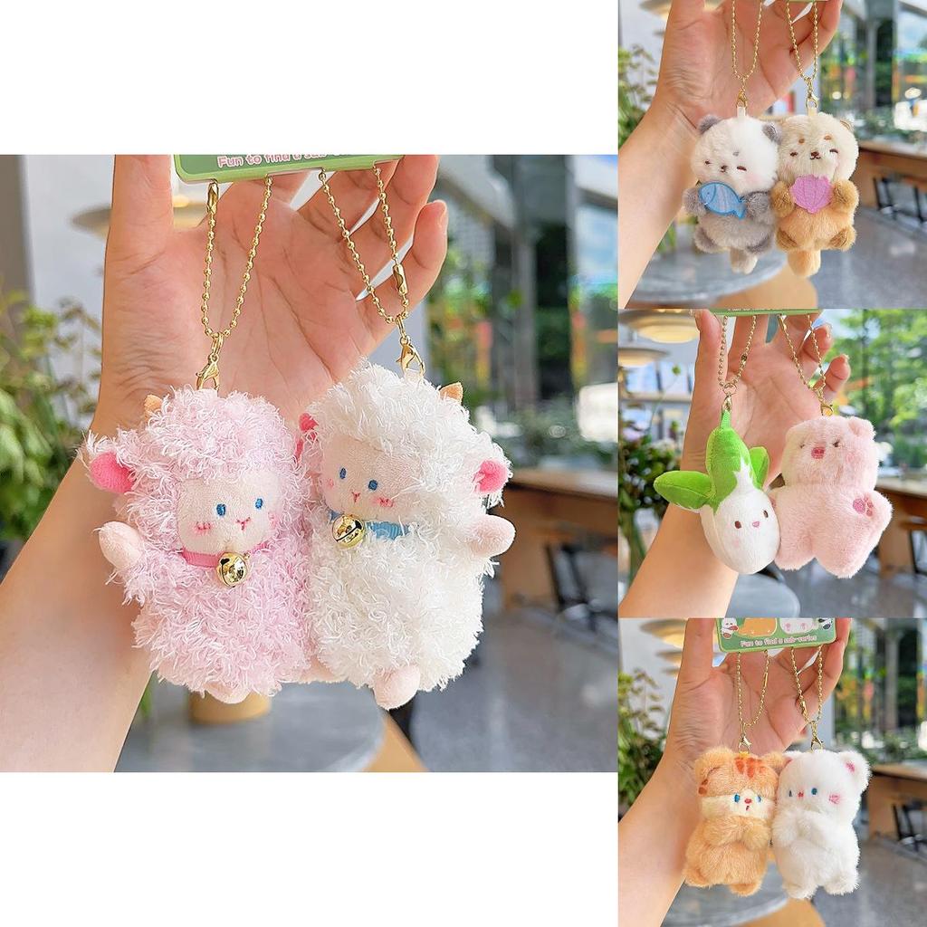 Jinnew Cute Plush Keychain With Magnetic Pair For Couples And Friends