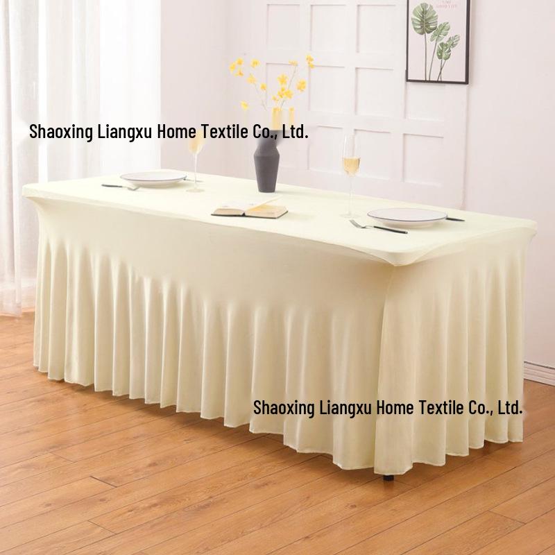 6FT Rectangular Stretch Table Cover with Jellyfish Skirt for Weddings and Banquets