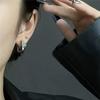 High-End Silver 3D Diamond Irregular Design Ear Clip Earrings - European & American Cold Style