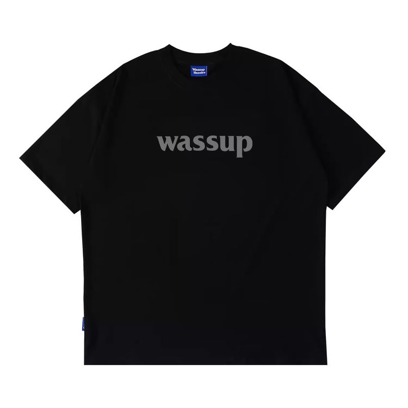Wassup Heods Letter Logo Trendy Brand Short-Sleeved T-Shirt for Men and Women, Summer Loose and Versatile Tee, Couple's T-Shirt