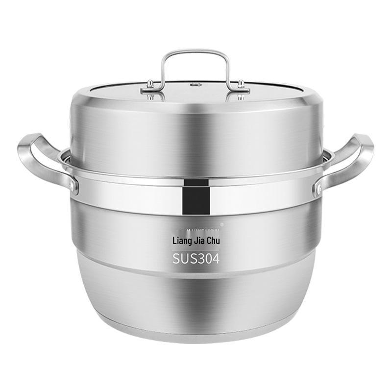 Nerezový parní hrnec s velkou kapacitou: Protiopaření, Vícevrstvý design pro vaření & dušení