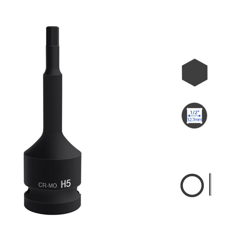 Durability 22mm Hex Impact Bit Socket 1/2Inch Drive Chrome Molybdenum Steel for High Torques Applications for Mechanics