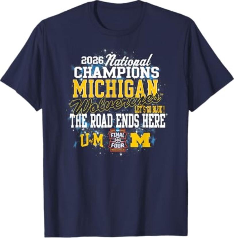 Michigan Wolverines 2026 National Champs Men s Basketball T-Shirt S