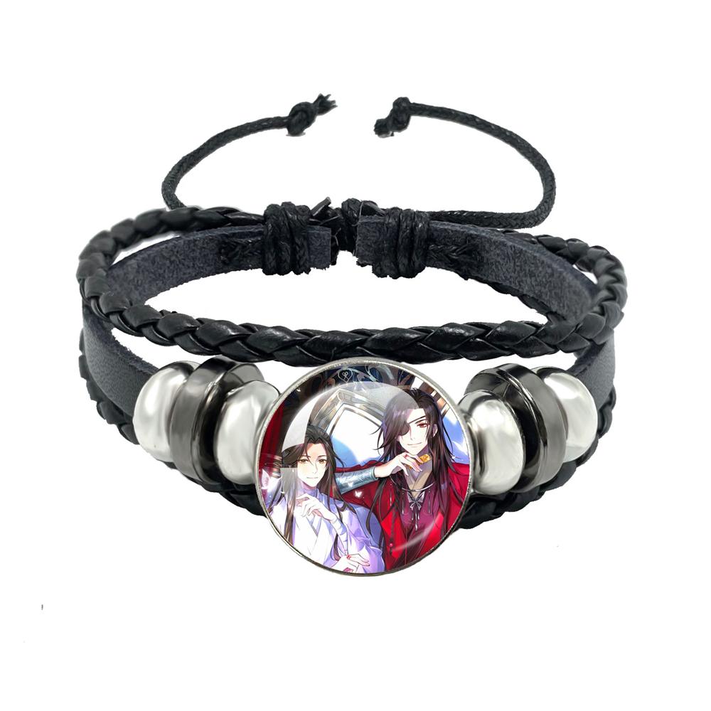 Heaven Official’s Blessing Leather Bangle Bracelet  Hua Cheng Xie Lian Anime Tian Guan Ci Fu Jewelry Gift Bracelets Gifts To Fan