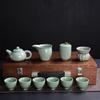 Ge Kiln Tea Set Kung Fu Tea High-end Gift Box Souvenir Ceramic Teapot Teacup Kung Fu Household Full Set