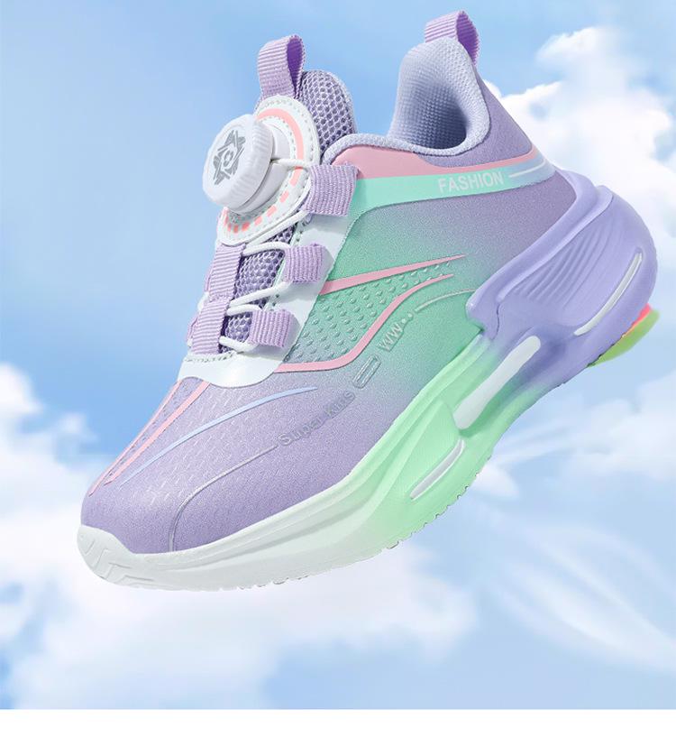 Rotating Buckle Kids' Non-Slip Lightweight Running Shoes for Spring & Autumn - Breathable, Comfortable Outdoor Sports Sneakers for Boys & Girls