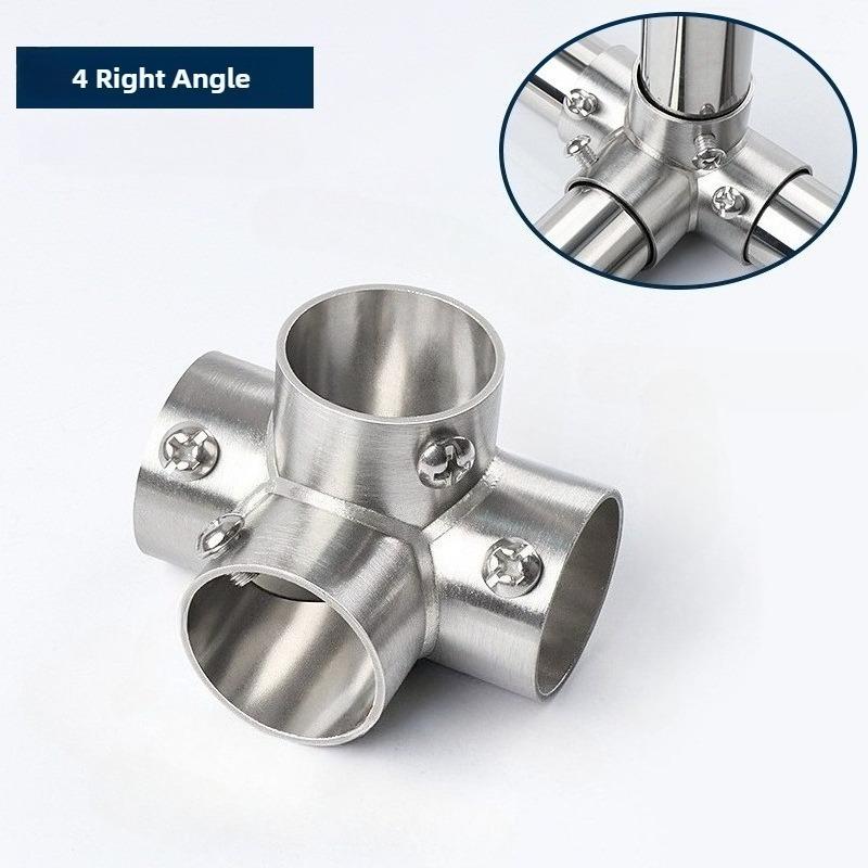 1Pc New Straight Elbow Pipe Connector Stainless Steel 2/3/4/5/6 Way Pipe Fittings 19/25/32mm Tube Joint Furniture Hardware