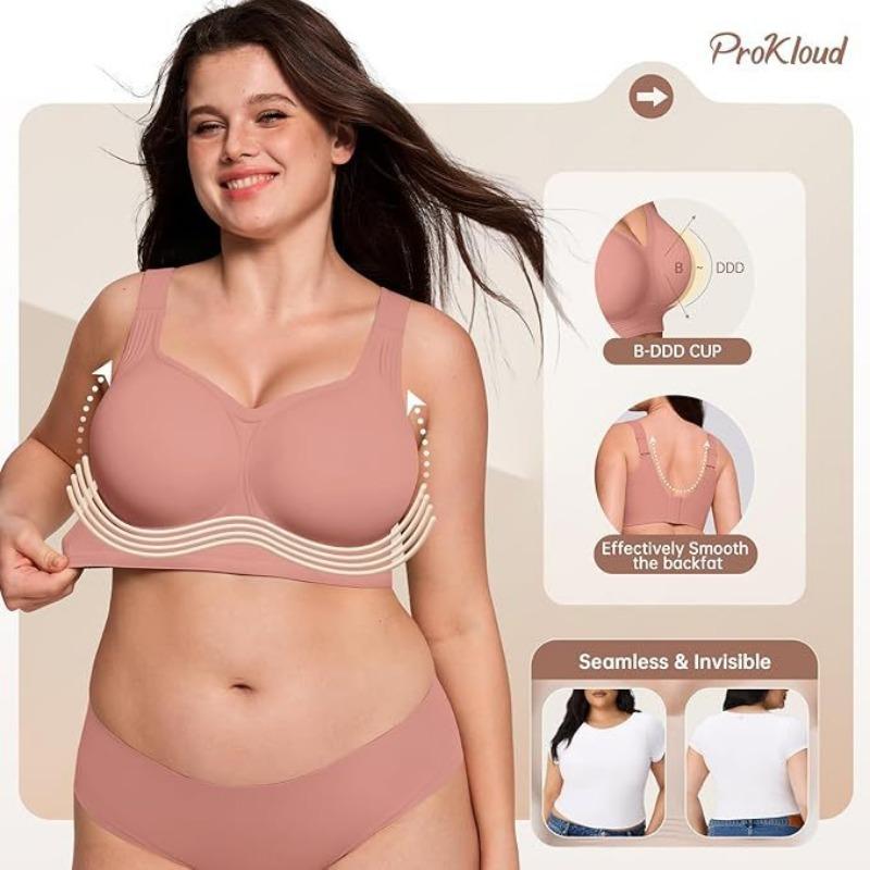 Plus-size Wireless Push-up Bra with Soft Jelly Support—lightweight Seamless and Comfortable