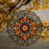 10 Inch Vibrant Stained Glass Wind Spinner with 360 Swivel Hook for Garden Balcony Lawn Decor Bohemian Floral Design