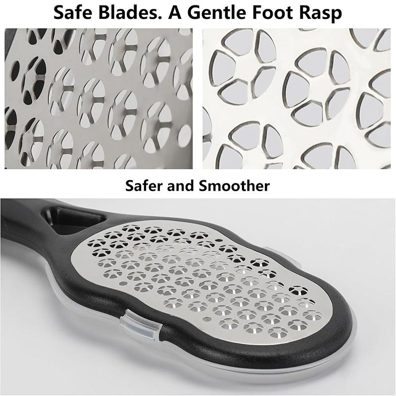1pc Professial Heavy-Duty Stainless Steel Painless Foot File Remover with Splash Guard Handle Suitable for Care Cracked Heel