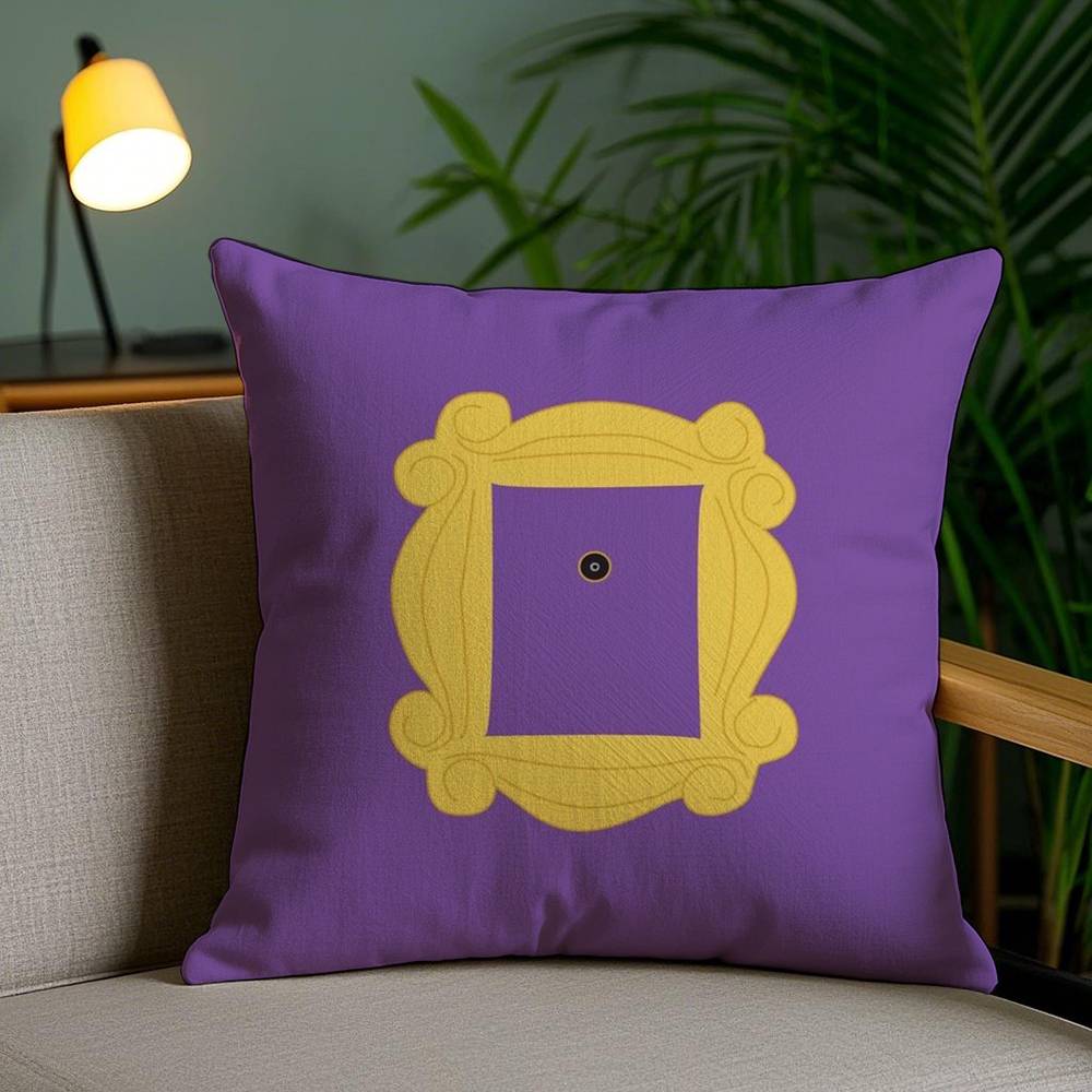 Classic F-Friends Tv Show Pillow Case Home Dorm Chair Back Short Plush Double-Sided Printing Office Nap Time Cushion Cover