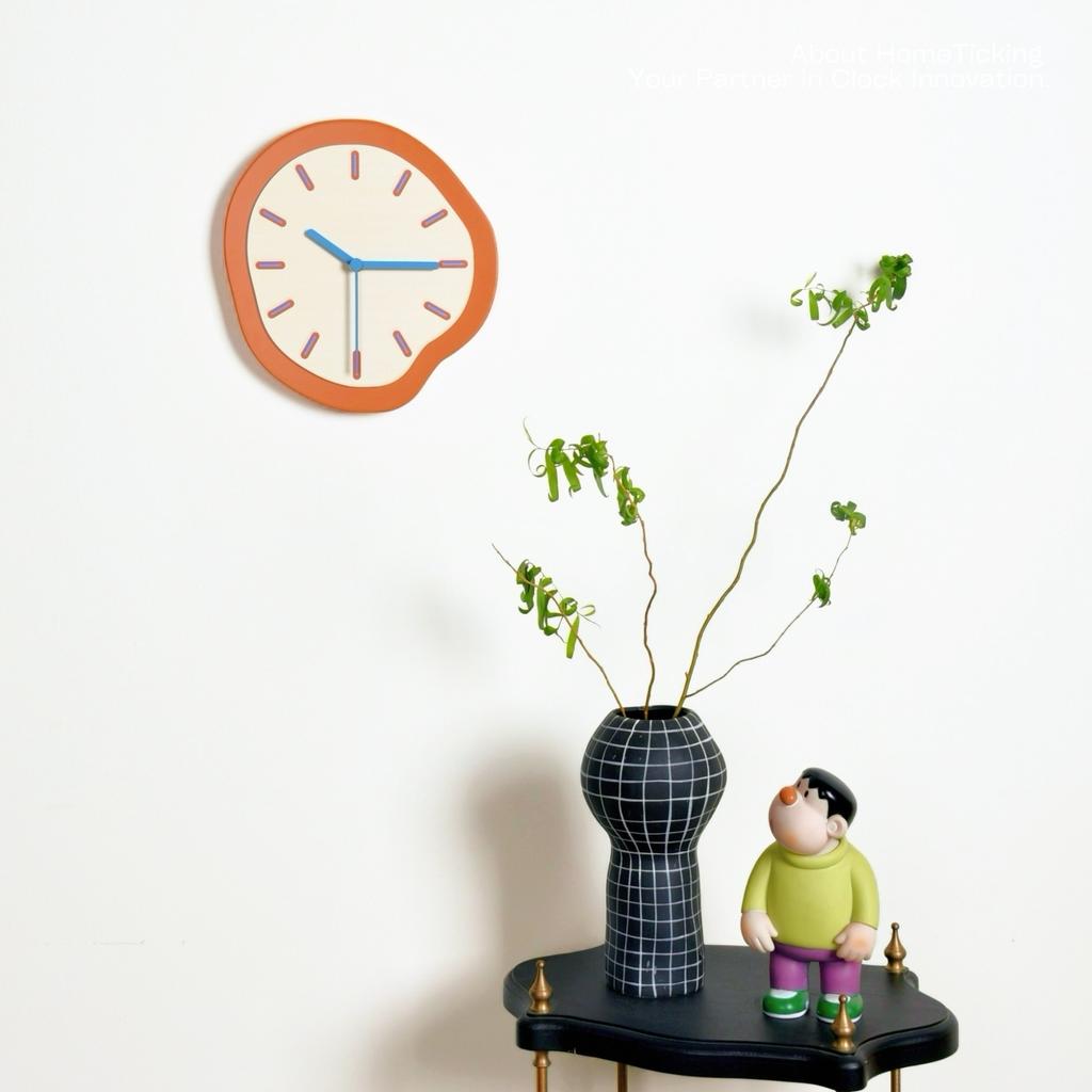 Modern Simple Orange Home Fashion Wall Clock High-end Design Decoration Living Room White Wall New Clock